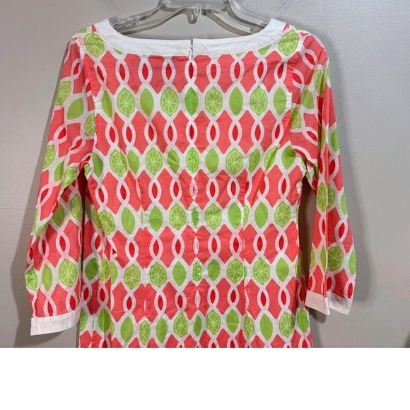 Vineyard Vines Womens 3/4 Sleeve Cotton Shift Dress Citrus Print Size 6 - Picture 7 of 7